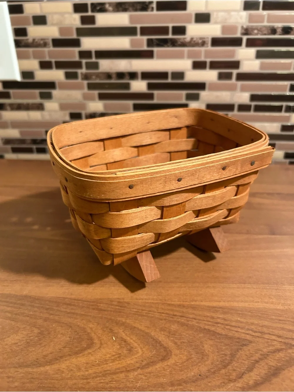Vintage Longaberger Cradle Basket in Natural Brown